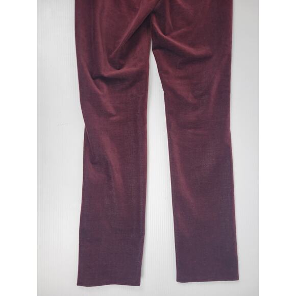 Theory H0804220 Navalane Casual‎ Velvet Maroon Stretch Back Zip Pants Womens 6 - Picture 7 of 12